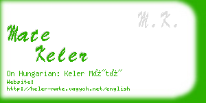 mate keler business card